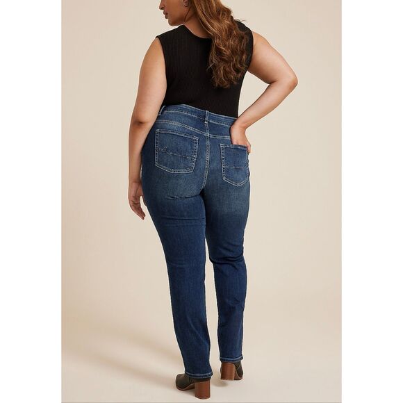 Maurices M Jeans Plus Size Classic Straight Curvy High Rise Straight Jeans Long - Picture 12 of 12